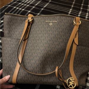 Michael Kors Signature Brown and Tan Tote